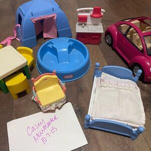 Vintage little tikes/ fisher price dollhouse accessories
